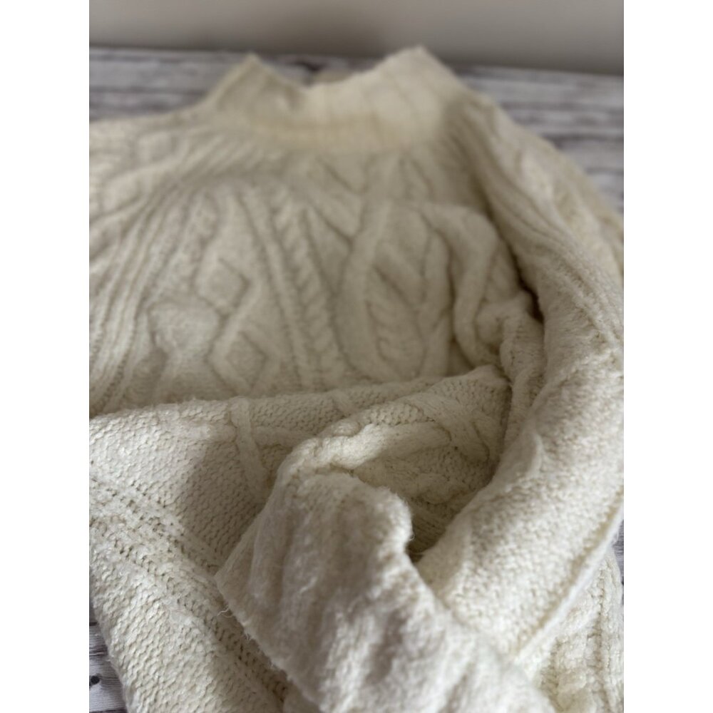 Anthropologie Maeve Sweater Short Sleeve Cable-Knit Vest Soft Ivory M/L - Picture 11 of 11